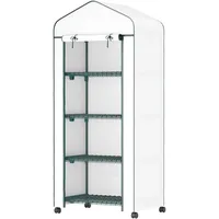 Gewachshaus Mit Rolle Regale Winterfest Foliengewachshaus Aus Stahl Treibhaus Fur Balkon Garten Tomatenhaus 69 X 50 X 165 Cm Tomatengewachshaus Fur Tomaten Blumen Pflanzen Wei Aosom 218093836