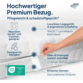AM Qualitätsmatratzen 3D Deluxe 100 x 200 cm H2