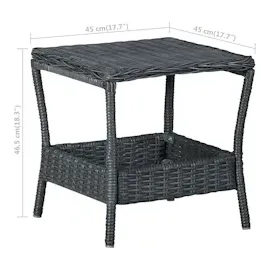 vidaXL Gartentisch 45 x 45 x 46,5 cm dunkelgrau