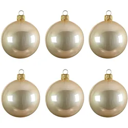 6 Weihnachtskugeln Glas mundgeblasen 6cm Christbaumkugeln glänzend Weihnachtsbaumkugeln Christbaumschmuck Weihnachtsbaumschmuck Perle