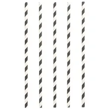 Papstar Trinkhalme Papier Ø 6 mm 1000 St. Schwarz/Weiß