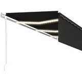 vidaXL Markise Automatisch mit Rollo LED Windsensor 6x3m Anthrazit