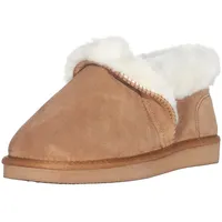 Harrys-Collection Damen Hausschuh Halbschuh Boots aus Lammfell in 2 Farben Merino, Farben:braun, Schuhgröße:39 - 39 EU