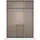 Rauch Möbel BRISTOL Drehtürenschrank Kleiderschrank, Schrank Garderobe 3-türig, 1 Spiegeltüre, 2 Schubladen, Farbe Grau metallic, Schwarz, Griffprofil Grau metallic, Push-to-Open 136x197x54cm