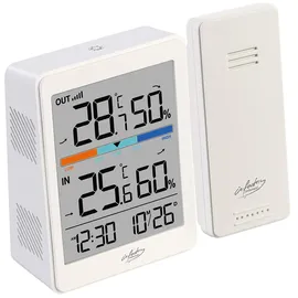 Infactory Außen- und Innen-Thermometer und Hygrometer mit Funk-Außensensor, 60 m