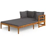 vidaXL Sonnenliege 202 x 68 x 28 cm Dunkelgrau