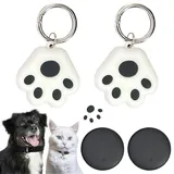 Starnearby Mini GPS Tracker Katzen Hunde Ohne ABO Kompatibel mit iOS oder Android mit Reflektierend Halsband Katze IP67 Wasserdicht Katzentracker Katzenhalsband mit GPS (2 Stück für Android)