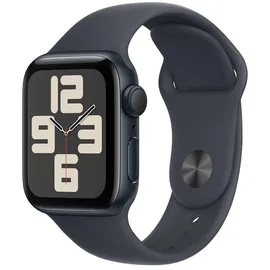 Apple Watch SE 2024 GPS 40 mm Aluminiumgehäuse Mitternacht, Sportarmband Mitternacht S/M