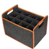 Flaschentasche Mit 12 Fächer, Flaschenträger Flaschen Tasche Aus Filz, Weinflasche Tasche Filz, Flaschenträger Wasserflaschen Auch Für 1,5 Liter Flaschen, Für Bierflaschen Weinflasche, Schwarz