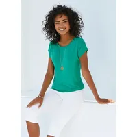 VIVANCE Kurzarmshirt Damen grün, schwarz Gr.32/34