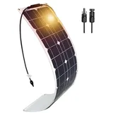 12V Flexibles Solarpanel 50W Monokristalline Solarmodule für Camping, Boote, Camper und Unebene Oberflächen (50, Watt)