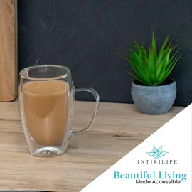 Intirilife Doppelwandiges Thermoglas 0,4 l 2 St.