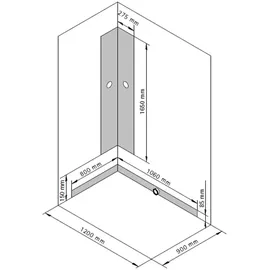 Breuer Komplettdusche mit Schiebetür links 120 x 90 cm 9448031001023