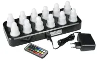 DUNI 12er LED Teelichter Set mit Ladestation, inkl. Fernbedienung 171486 , 1 Karton = 1 x 1 Stück, mehrfarbig