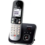 Panasonic KX-TG6861GB, Schnurlostelefos mit Anrufbeantworter, Anrufer-Identifikation, Blockierung störender Anrufe, automatische Anrufblockierung, Voll-Duplex Freisprechen, LCD-Display, Schwarz
