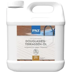 PNZ Douglasien-Terrassen-Öl | Nachhaltig hergestellt mit regionalen Rohstoffen | lösemittelfrei | Holzdeck, Holz-Terrasse, Gartenmöbel, Gartenhaus, Zaun - Naturgetönt / 1L