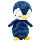 miniHeld Handgestrickter Pinguin gehäkelt aus Baumwolle Spielzeug 16 cm