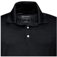 Kaipara - Merino Sportswear Poloshirt URBAN Merino Poloshirt Herren Kurzarm Regular 200 (1-tlg) aus reiner Merinowolle Made in Germany schwarz XL