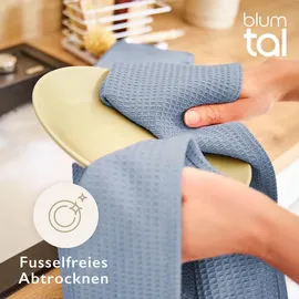 Blumtal Blumtal® Geschirrtücher 50x70 cm im 4er Set - Geschirrtücher Baumwolle 100% - Küchentücher bei 60 °C waschbar - Waffeltücher - Küchenhandtücher - Spül- & Geschirrtücher - Trockentücher Küche in blau