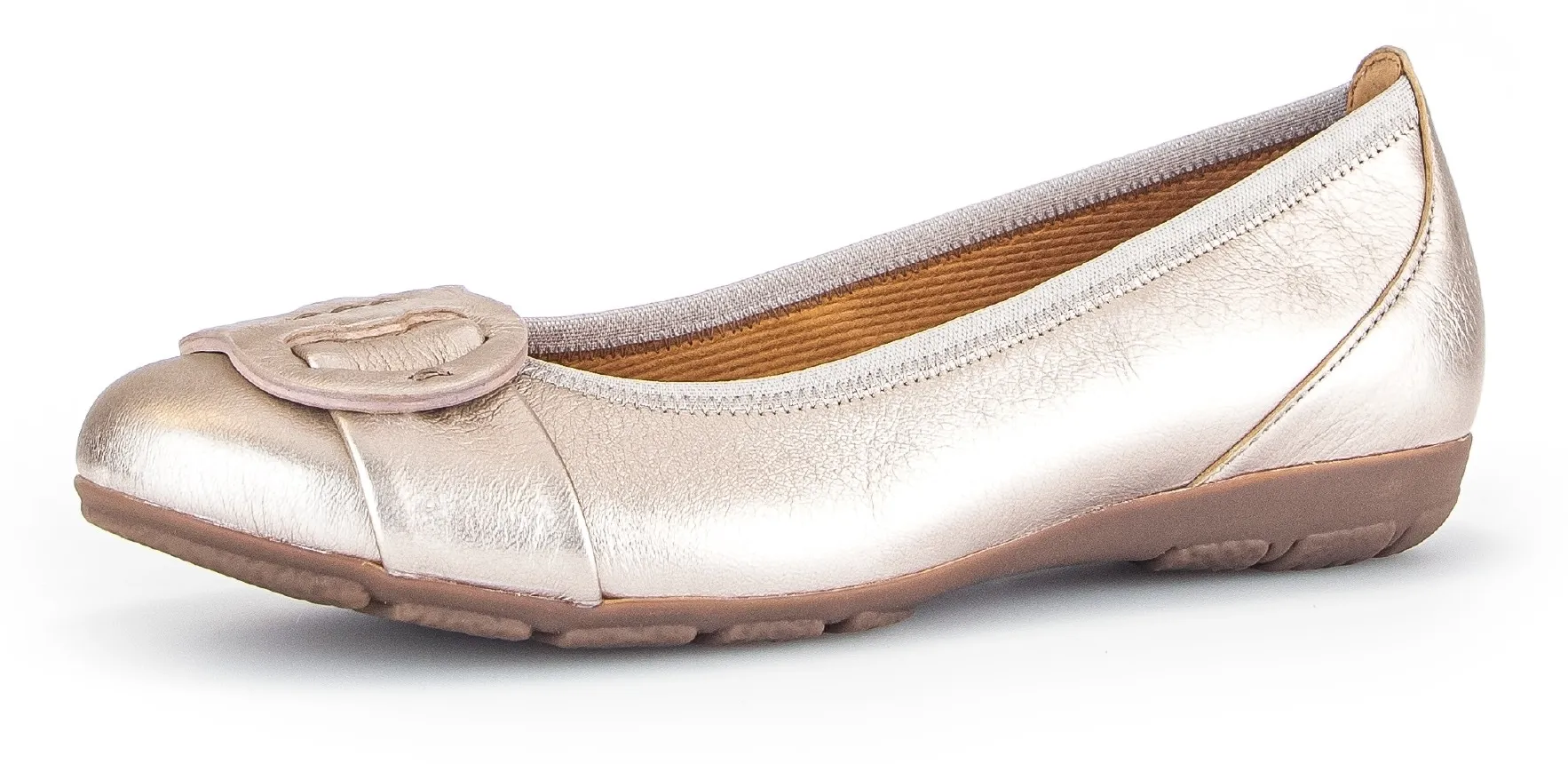 Ballerina, Flache Schuhe, Slipper mit Hovercraft Luftkammern-Laufsohle, Gr. 37, goldfarben, , 64410131-37