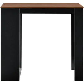 [en.casa] Bartisch Kouvola 110 x 50 x 103 cm Schwarz/Walnuss