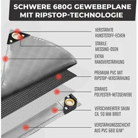 Rotfuchs Abdeckplane 400 x 500 cm Grau