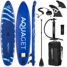 aquaget SUP Board Set 350 x 81 x 15 cm Blau