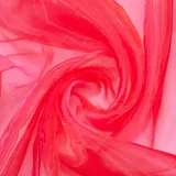 GORGECRAFT Roter Voile-Organza-Stoff 5m Lang 1.5m Breit Kirschrot Durchsichtiger Organza-Stoffballen Für Hochzeitskleid Schleier Vorhang Kostüm Heimparty-Dekorationen Glänzender Fotohintergrund