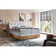 Belanoti MARBO Boxspringbett 180x200 mit Bettkasten 7-Zonen Taschenfederkern Matratze inklusive Visco Topper Bett 180x200 Eiche in der Farbe Weissg... - Weiß