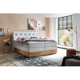Belanoti MARBO Boxspringbett 180x200 mit Bettkasten 7-Zonen Taschenfederkern Matratze inklusive Visco Topper Bett 180x200 Eiche in der Farbe Weissg... - Weiß