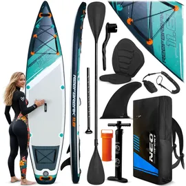 Neo-Sport Stand Up Paddle Board 350 x 81 x 15 cm blau grau