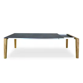 Sit Mobilia Auszugstisch 210/270/330 x 95 cm Edelstahl/Keramik/Beton hell