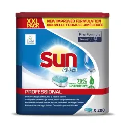 SUN Professional Tablets All in 1 Spülmaschinen-Tabs 7515858 , 1 Packung = 200 Tabs