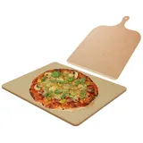 Sendeo Pizzastein Pizzastein SENDEO aus Cordierit, Set mit Pizzaschieber