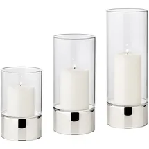 Edzard 3er-Set Windlicht Granada (Höhe 15/20/25 cm, silberfarben