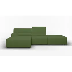 Ecksofa EGOITALIANO "Babouche, Designsofa mit außergewöhnlichem Sitzkomfort zum Wohlfühlen", grün (sprite), B:287cm H:80cm T:98cm, Leder CAREZZA (echtes Rindsleder) ist ein Naturleder, dass die ursprünglichen Eigenschaften der Haut nicht verändert. Das Vorhandensein von verheilten Narben, Körnungsunterschiede, Falten, Adern, Unterschiede in den Farbtönen und andere Spuren, die die Natur auf diesen Fellen hinterlassen hat, sind ein Beweis für die absolute Echtheit und das Zeugnis ihres großen Wertes., Sofas