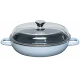 RIESS Riess, 0058-028, Schmorpfanne mit Glasdeckel, 28cm, SKY BLUE, LBH 37.7x29.2x14.1cm, Gewicht 3.049kg