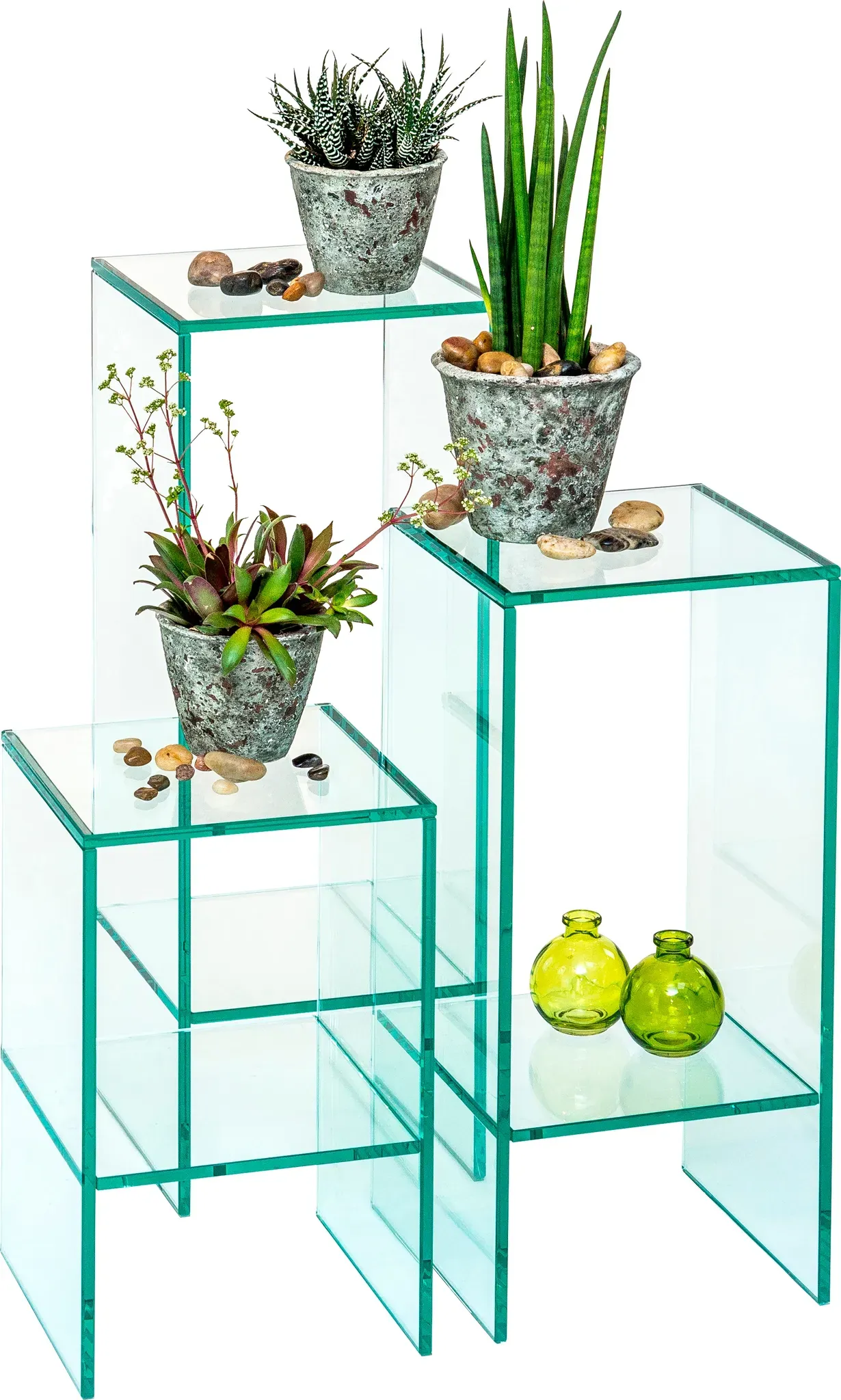 Blumentisch PAROLI, transparent (transparent, transparent, transparent), B:25cm H:56cm T:25cm, Tische