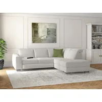 Ecksofa SIT & MORE "Dundee L-Form", silber, B:263cm H:86cm T:219cm, Sofas, Ecksofa, mit Federkern und Edelstahlfüßen, wahlweise mit Kopfteilverstellung
