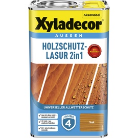 Xyladecor Holzschutz-Lasur 2 in 1 2,5 l teak matt