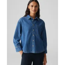 Opus Langarmbluse blau