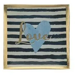 Love Plates Deko Teller Love gestreift