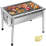 Holzkohlegrill Edelstahl Portable Picknickgrill 40x28x21