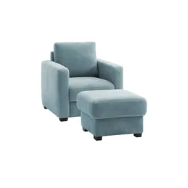 bobb Sessel Lisa de Luxe Mikrofaser 85 x 90 x 93 cm Blau mit Boxspringpolsterung