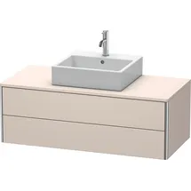 Duravit XSquare Konsolenwaschtischunterbau wandhängend, 2 Schubkästen, 1200x400x548mm, XS491208383, Farbe: Taupe Supermatt Dekor