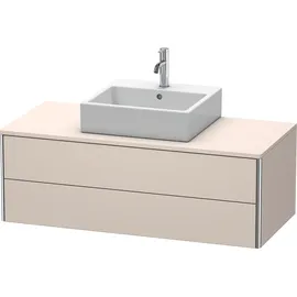 Duravit XSquare Konsolenwaschtischunterbau wandhängend, 2 Schubkästen, 1200x400x548mm, XS491208383, Farbe: Taupe Supermatt Dekor