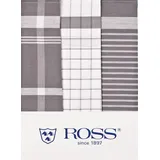 Ross 3er Pack Halbleinen Geschirrtücher Exclusiv 50x70 cm | silber - grau