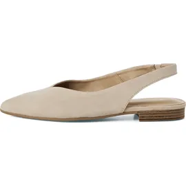 TAMARIS Damen Sling Pump mit Blockabsatz Leder, beige, 39 EU