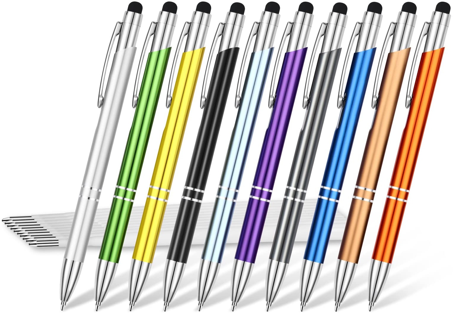Eingabestift Kugelschreiber mit Gravur, OXYEFEI 2 in 1 Personalisiert Stylus Stifte mit Wunschtext Hochempfindlich für Touch Screens Gerte Smartphones (Mischfarbe2)