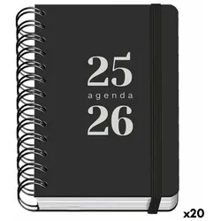 Tagesordnung DOHE GRAMMAR Schwarz A6 120 x 170 mm 2025-2026 (20 Stück)